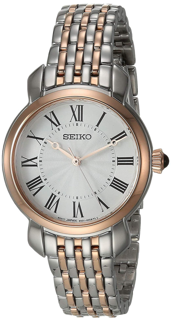 Seiko SUR628 Two Tone Silver White Dial Womens Classic Dress Watch