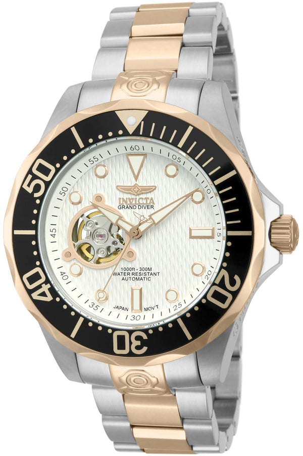 Invicta Men's 13707 Grand Diver Automatic White Dial Two Tone Stainless Watch