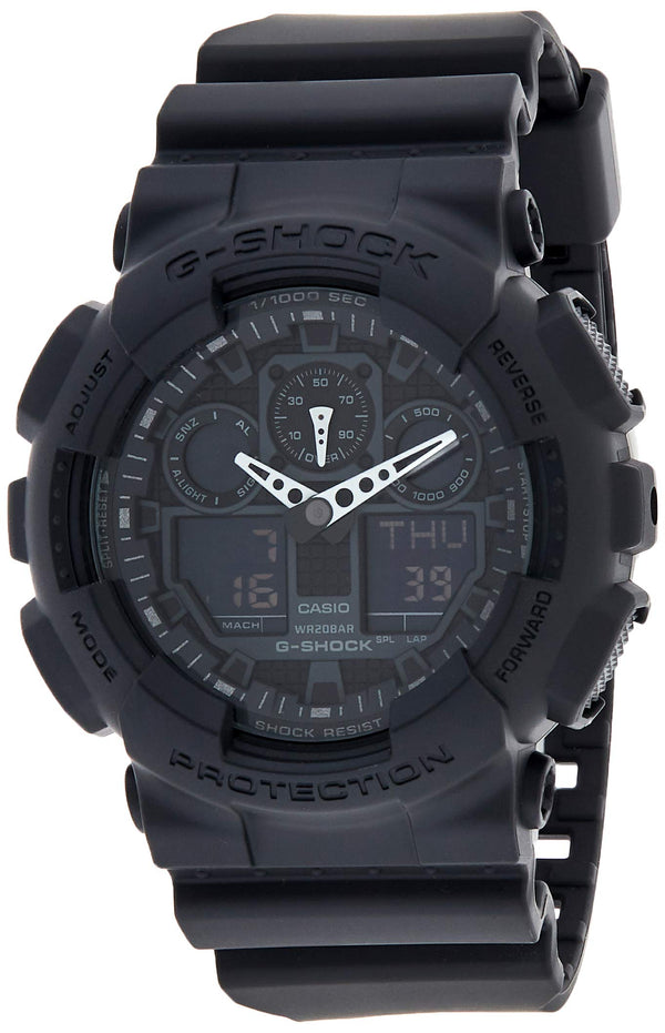 Casio GA100-1A1 XL Ana-Digi G-Shock All Black Military Resin Watch