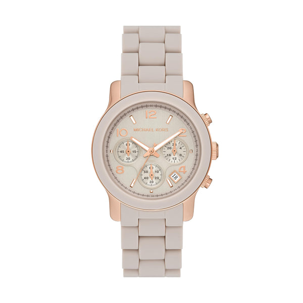 Michael Kors Runway Chronograph Rose Gold-Tone Wheat Women's Watch MK7389