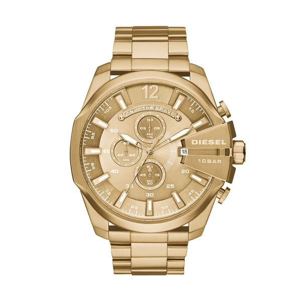 Diesel Men's Mega Chief Chronograph Gold-Tone Stainless Steel Watch - DZ4360