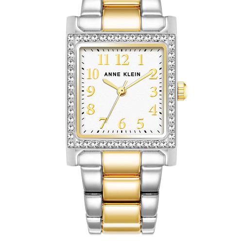 Anne Klein Women's Premium Crystal Accented Bracelet Watch AK/4075SVTT