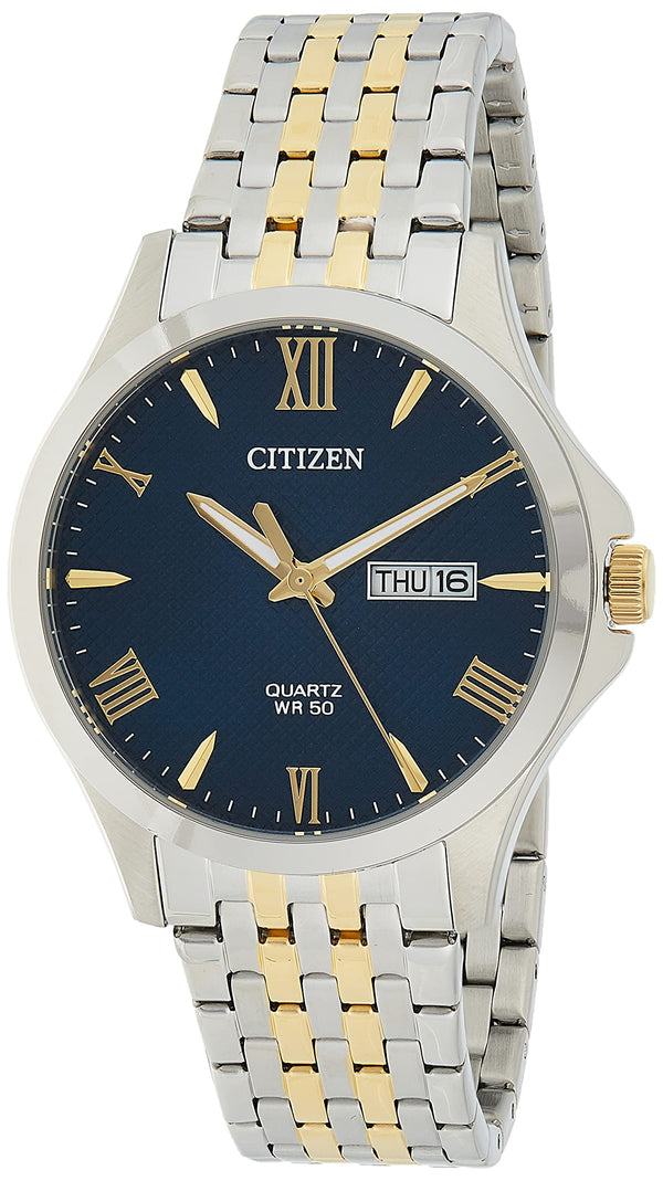 Citizen Analog Blue Dial Men's Watch-BF2024-50L Quartz two tone Roman Numerals