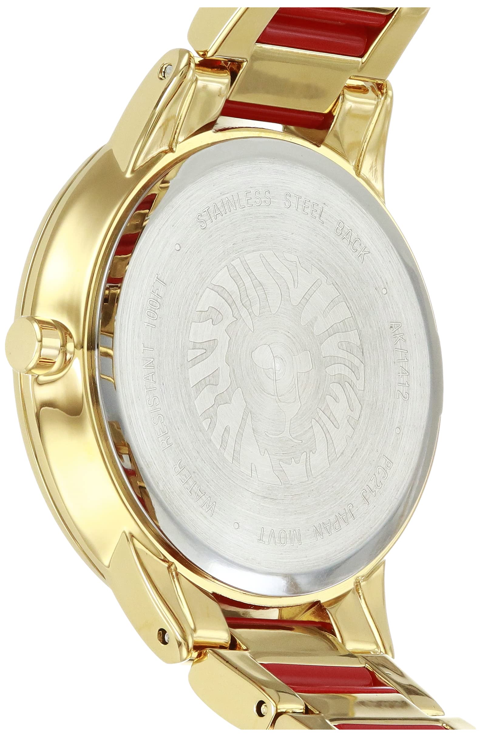 Anne Klein Women's Resin Bracelet Watch Red with Gold AK/1412RDGB