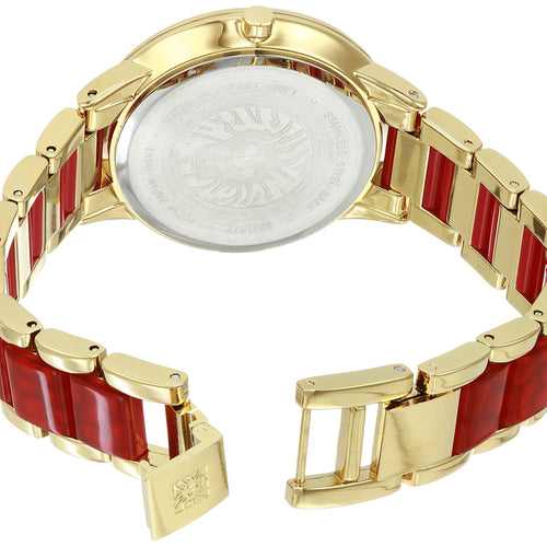 Anne Klein Women's Resin Bracelet Watch Red with Gold AK/1412RDGB