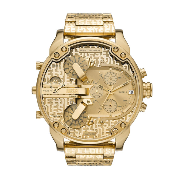 Diesel Mr. Daddy 2.0 Chronograph Men's Watch, Color: Gold Logo (Model: DZ7479)