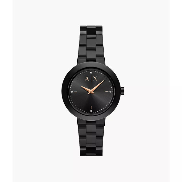 Armani Exchange Women's Two-Hand Stainless Steel Watch - Black