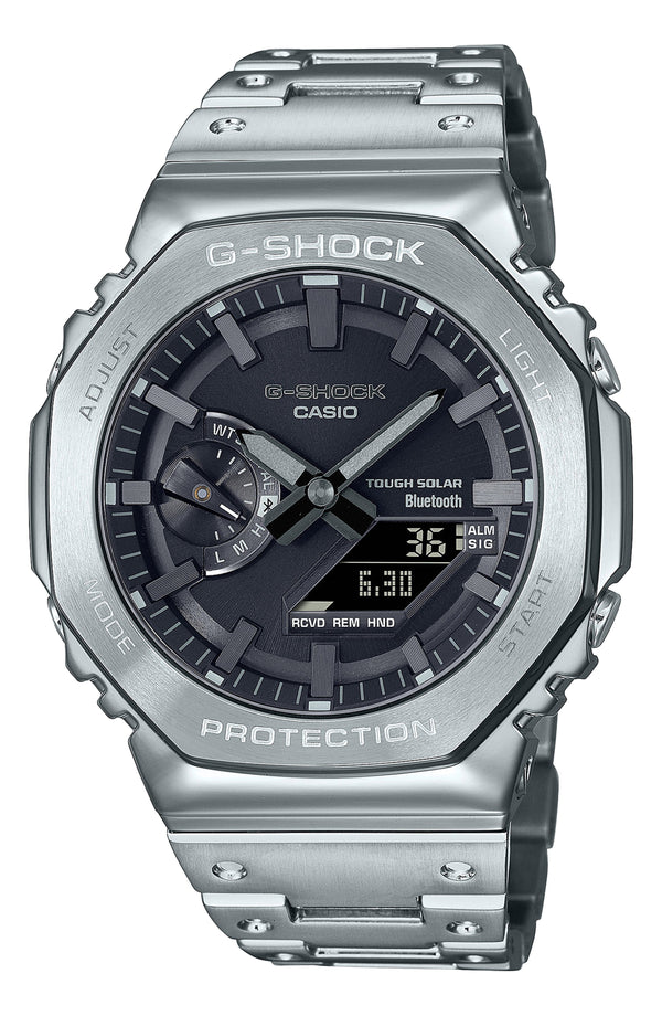 G-Shock Men's Silver-Tone Stainless Steel Bracelet Watch, 44.4mm, GMB2100D-1A