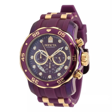 Invicta 40933 Men s Pro Diver Yellow Gold and Purple Strap Watch