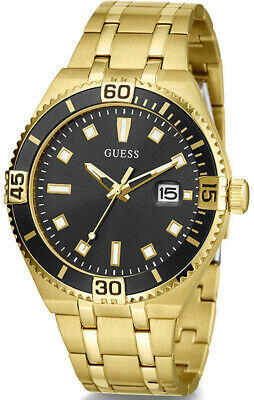 Guess Premier GW0330G2 MENS Gold tone Black Dial Dress Quartz Watch