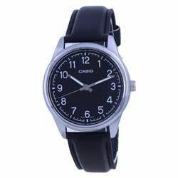 MTP-V005L-1B4 Mens Dial Stainless Steel Analog Quartz Watch, Black