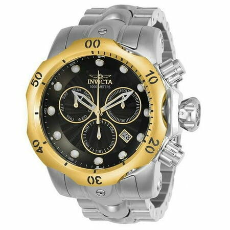 Invicta Men s Venom Steel Swiss Quartz Black Dial Analog Watch 23889