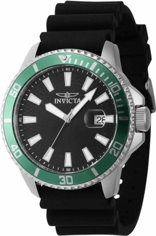 Invicta 46129 Pro Diver Quartz 3 Hand Black Dial Men Watch