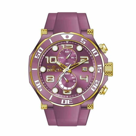 Invicta 40656 Men s Pro Diver Chronograph Purple Dial Strap Watch