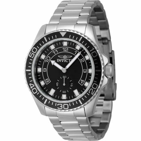 Invicta Men s Pro Diver 44mm Black Dial Silver Stainless Steel Band Watch