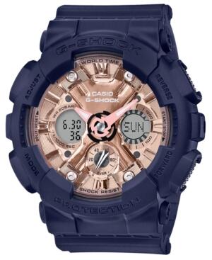 Casio G-Shock S Series Digital Analog Ladies Watch GMA-S120MF-2A2 Blue Rose Gold