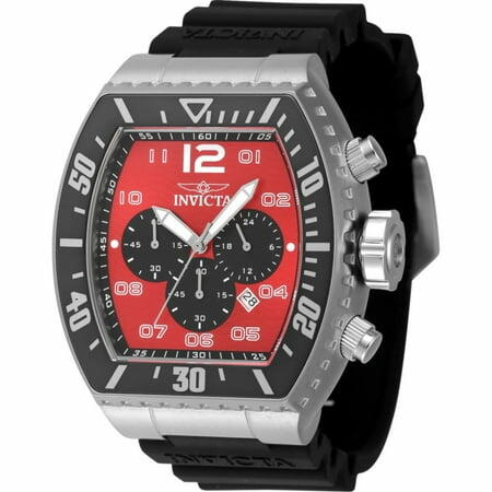 Invicta 47283 Men s Pro Diver Red  Black Dial Chronograph Watch