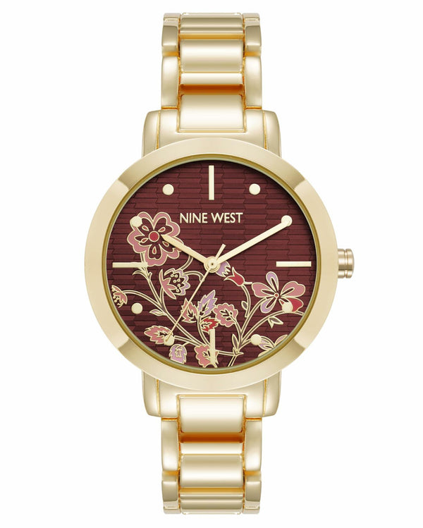 Nine West Women's Floral Dial Bracelet Watch