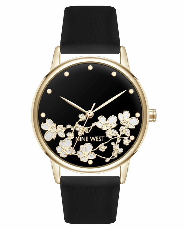 Nine West Women's Floral Dial Strap Watch, NW/3146
