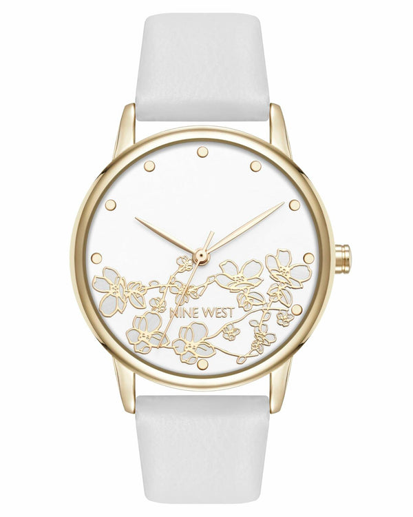 Nine West Women's Floral Dial Strap Watch, NW/3146