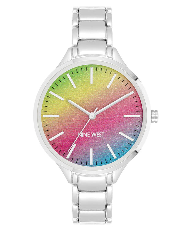 Nine West Women's Bracelet Watch,Silver/Rainbow (NW/2853RBSV)