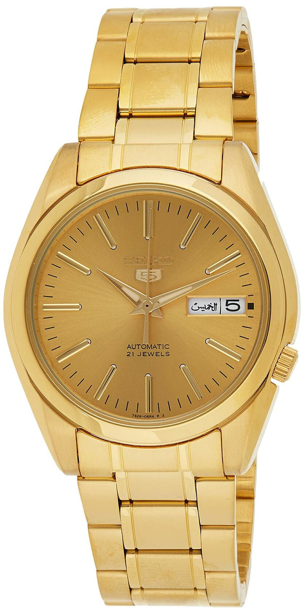 SEIKO Men's 5 SNKL48K1 Automatic Gold-Tone Steel and Dial