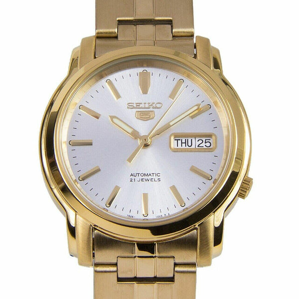 Seiko 5 Sport Automatic SNKK74K1 Gold Stainless Steel White Dial Men's Watch