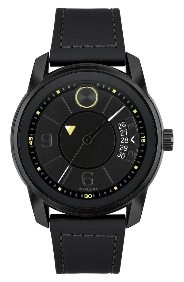 Movado Men s Bold Black Dial Green accent Watch - 3600696