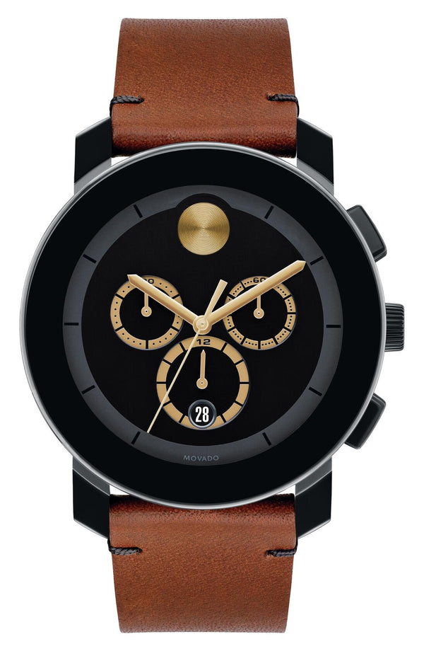 Movado 3600540 Men s Trend Black Dial Dark Brown Strap Watch