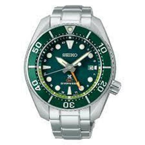 Seiko Quartz Green Dial Stainless Steel Men's Analog Round Wrist Watch SFK003