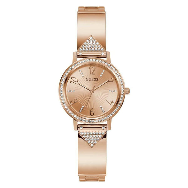 GUESS Ladies 32mm Rose Gold Tone Watch - Bracelet Dial Case