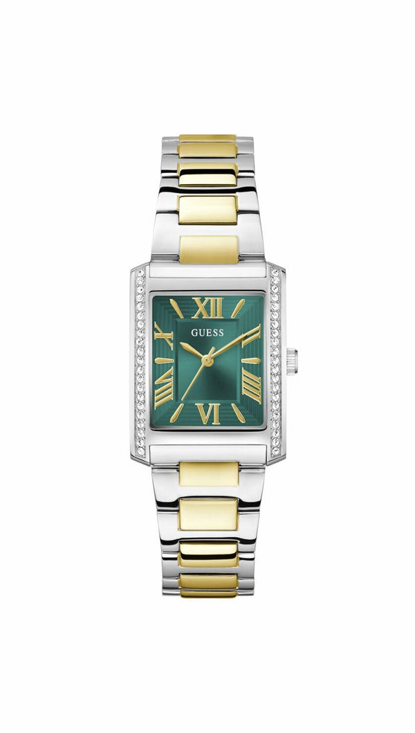 GUESS Multi-Tone Crystal Square Analog Watch