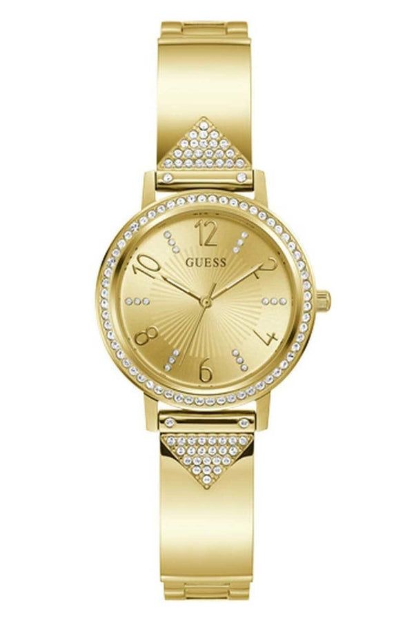 GUESS Ladies 32mm Watch - Gold Tone Strap Champagne Dial Gold Tone Case