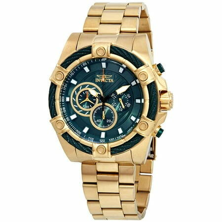 Invicta Bolt 25517 Men Gold Green Dial Chronograph Quartz Watch