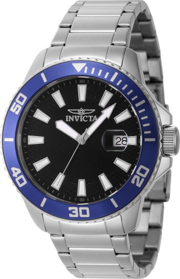 Invicta 46064 Pro Diver Quartz 3 Hand Black Dial Men Watch