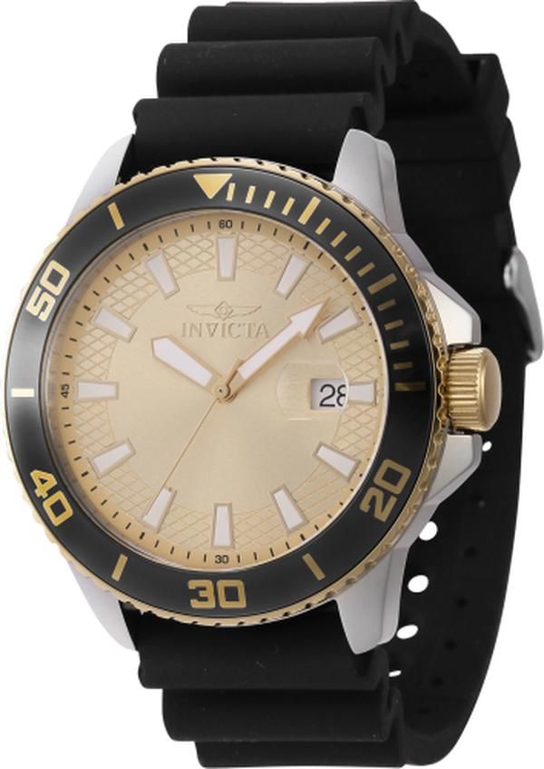 Invicta 46094 Pro Diver Quartz 3 Hand Gold Dial Men Watch