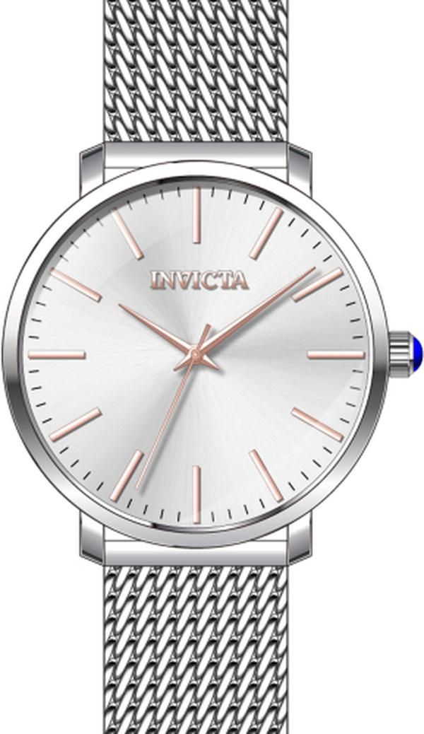 Invicta 45146 Angel Quartz 3 Hand Silver Lady Dial Watch