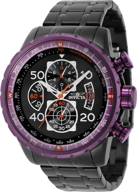 Invicta Aviator Chronograph Quartz Black Dial Men s Watch 40702