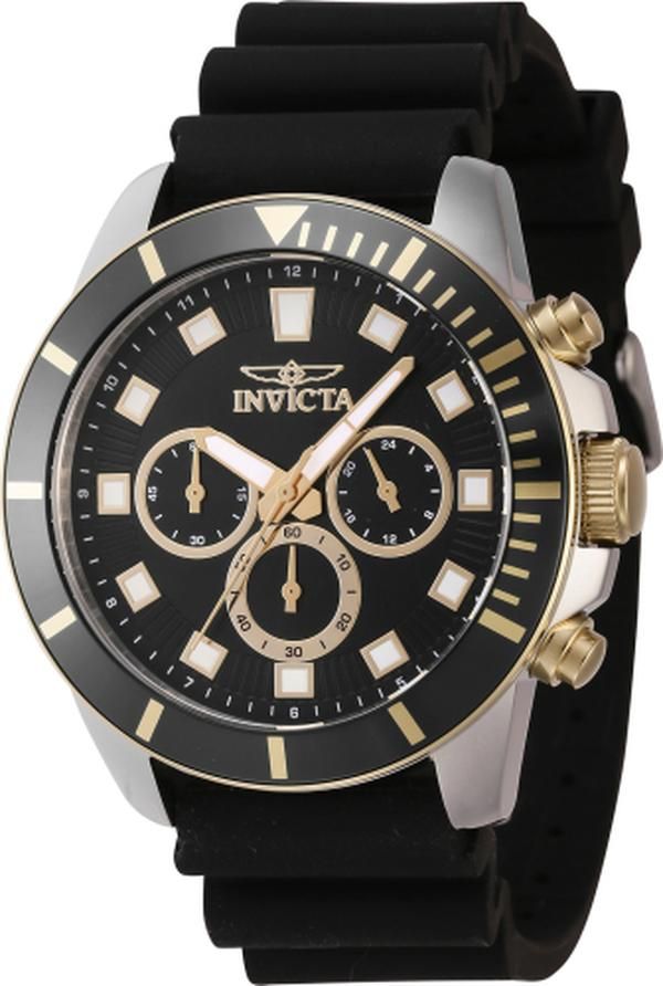 Invicta 46081 Pro Diver Quartz Chronograph Black Dial Men Watch